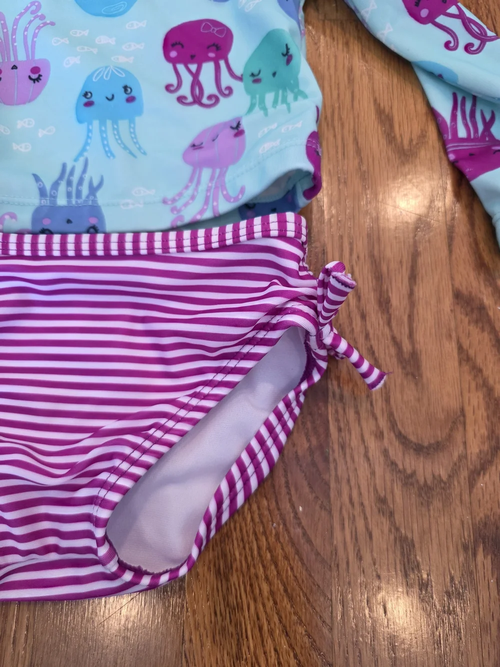Gymboree Girls Light Blue & Purple Jellyfish Rash Guard Two-Piece Swim Set